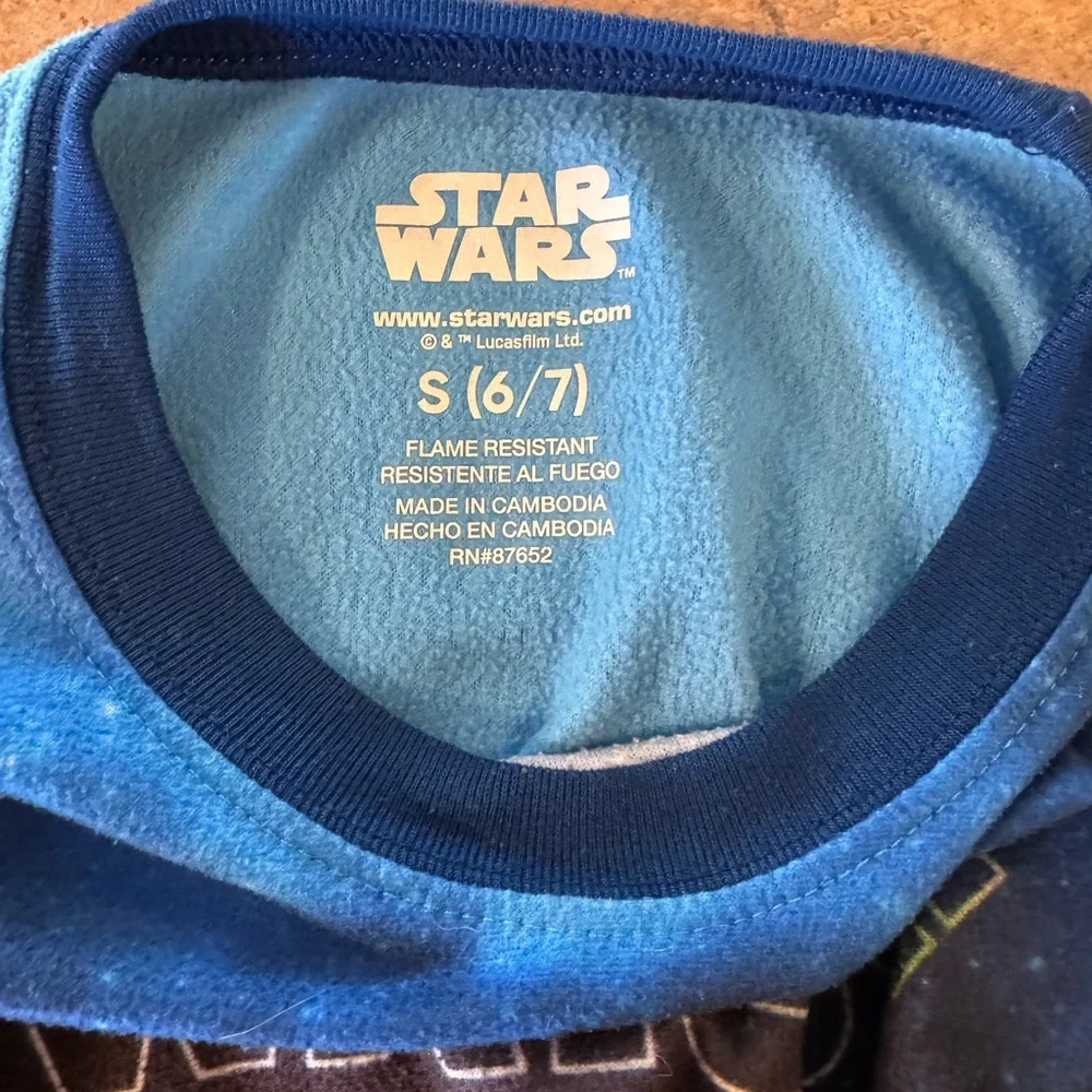 Star Wars Kids Cozy Fleece Pajama Set - Blue and Black, Size 6/7